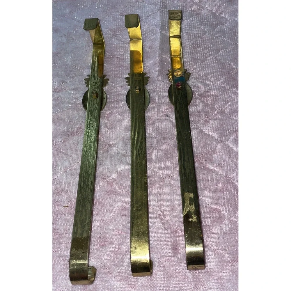 Vintage Brass Pineapple Over The Door Wreath Holders Set Of 3